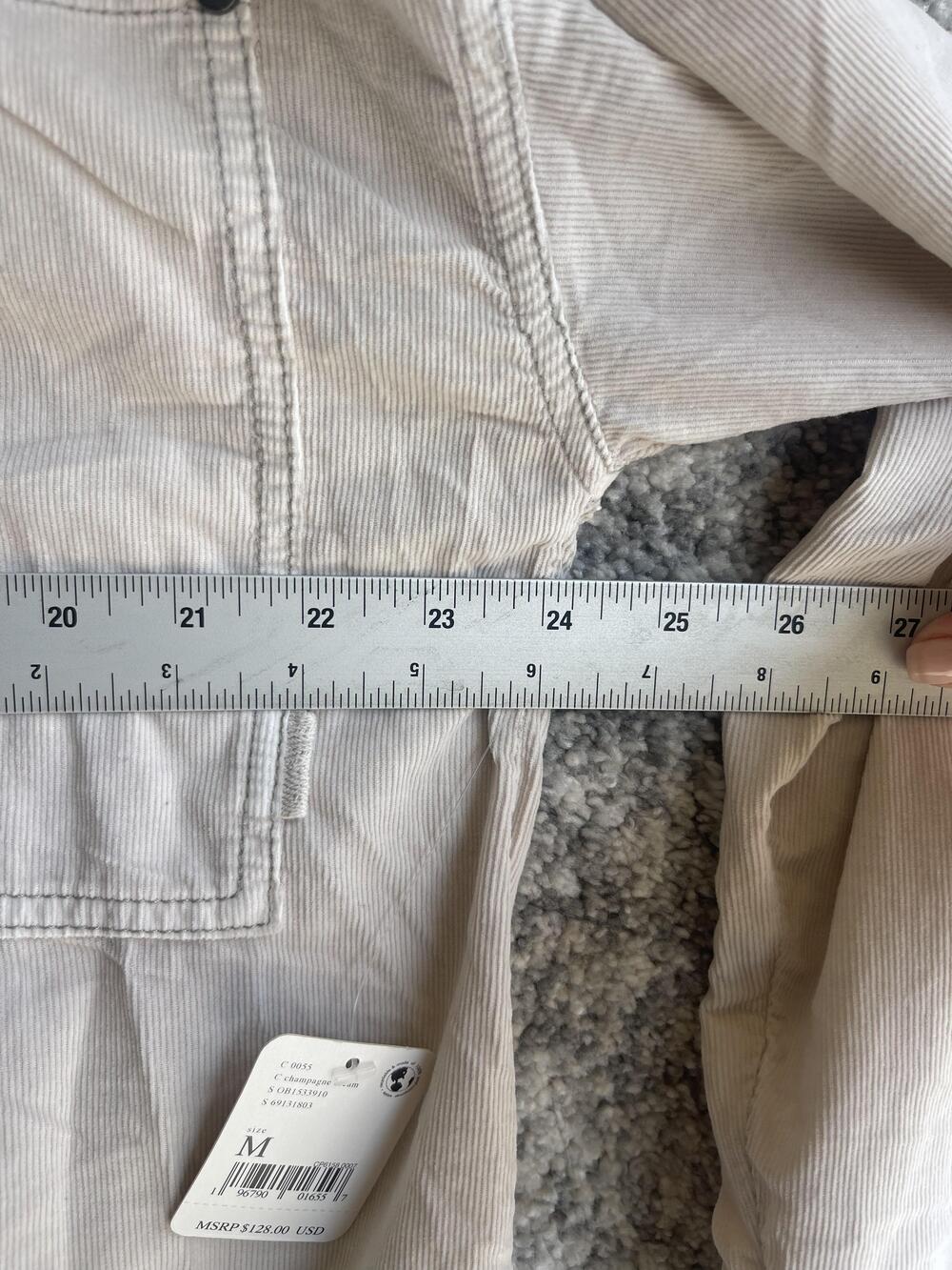 Free People Shirt Womens Medium Oversized Corduroy Champagne Dream Button Up NWT - Picture 3 of 7